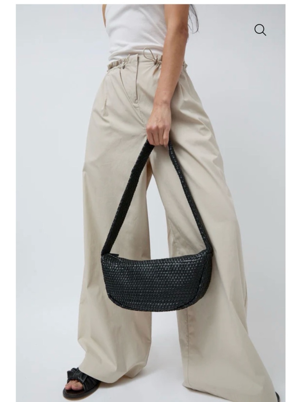 St. Agni Woven Leather Crescent Purse